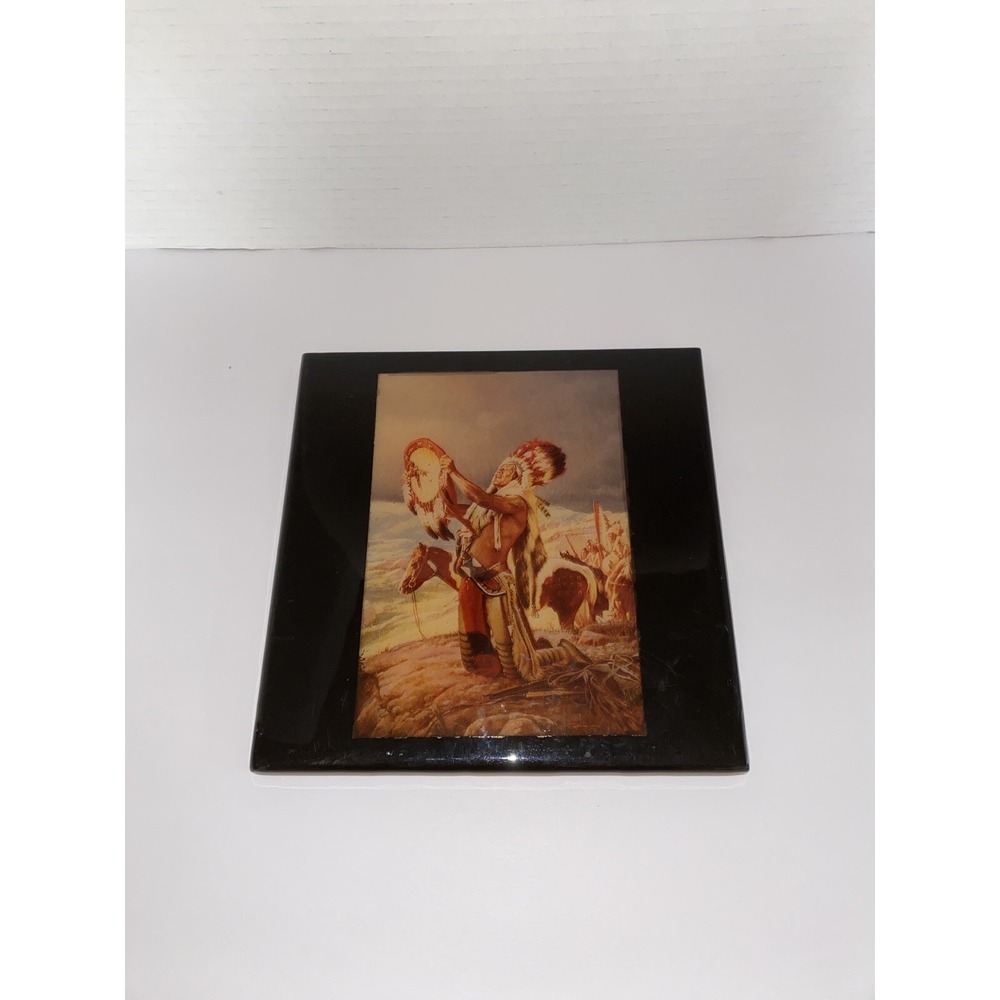 Santa Fe Style Art Tile "Sacred Ritual Of The Shield " By Stan Davis - Rare Find